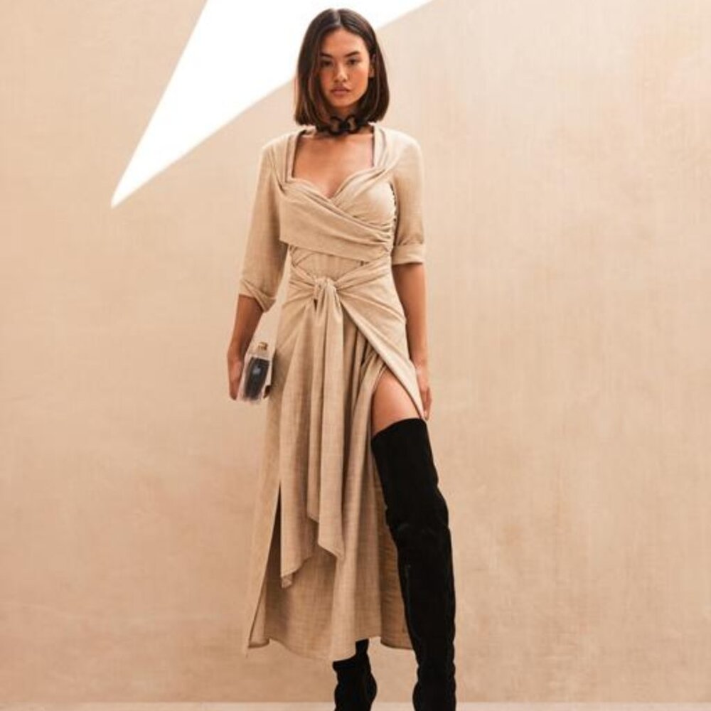 CULT GAIA Agnes Wrap Maxi Dress NWT $558, XS
